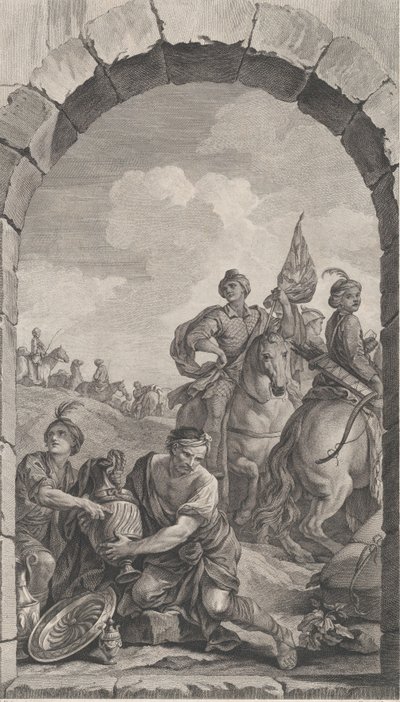 Paris'teki Foundlings Şapeli: Magi'nin Süiti: Cavaliers, 1756. by Etienne Fessard