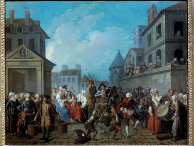 Paris sokaklarında karnaval Resim Etienne Jeaurat (1699-1789) 1757. Dim 0,65 x 0,82 m Paris, Musee Carnavalet by Étienne Jeaurat