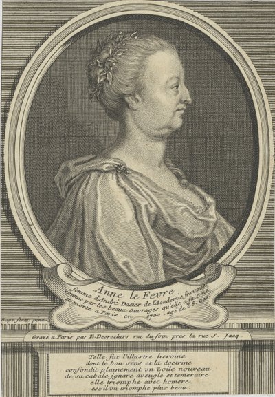 Anne Dacier'in portresi Le Fèvre 1647-1720, yaklaşık 1720. by Etienne Jehandier Desrochers