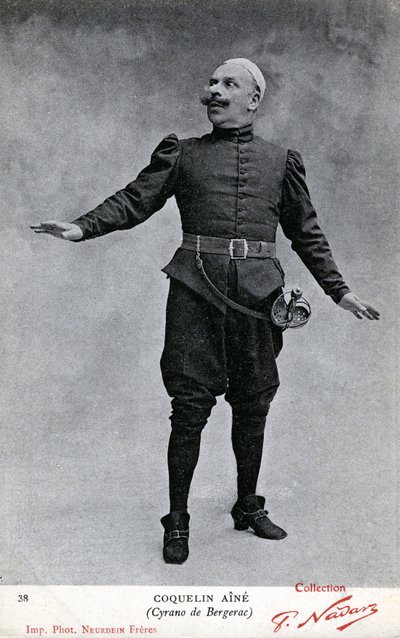 Constant Coquelin aka Coquelin aîné (1841 - 1909) Cyrano de Bergerac kostümü içinde (s/b fotoğraf) by Etienne Neurdein