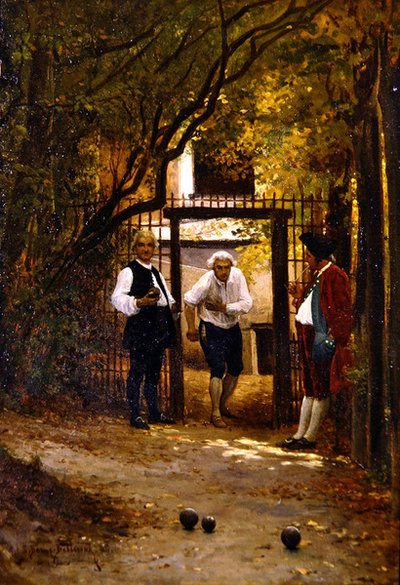 Boules oynamak (gemide yağ) by Etienne Prosper Berne Bellecour
