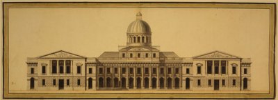 ABD Capitol, 1793 için tasarım (kağıt üzerine mürekkep, yıkama ve sulu boya) by Etienne Sulpice Hallet