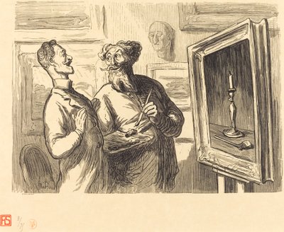 Bir Realist her zaman kendisine hayran olan daha Realist bulur by Etienne after Honoré Daumier