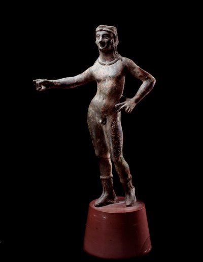 Etrüsk uygarlığı: “” Culsans tasarımının tanrısı”” Bronz heykel, Cortona