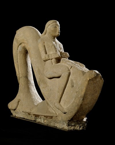 Etrüsk uygarlığı: yunusa binen genç adam. Taş heykel MÖ 550. Güneş. H. 82 cm Roma, Museo Nazionale di Villa Giulia by Etruscan