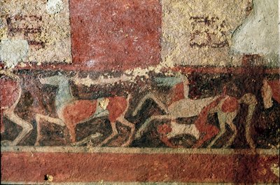 Atlar ve binici. (Fresk detayı, MÖ 510) by Etruscan
