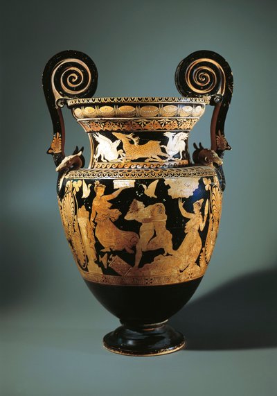 İtalya, Lazio, Civita Castellana, kırmızı figürlü volüt krater (şarap ve suyu karıştırmak için kullanılan vazo) Peleus