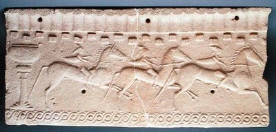 Süvari kabartmalı plaket (taş) by Etruscan Etruscan