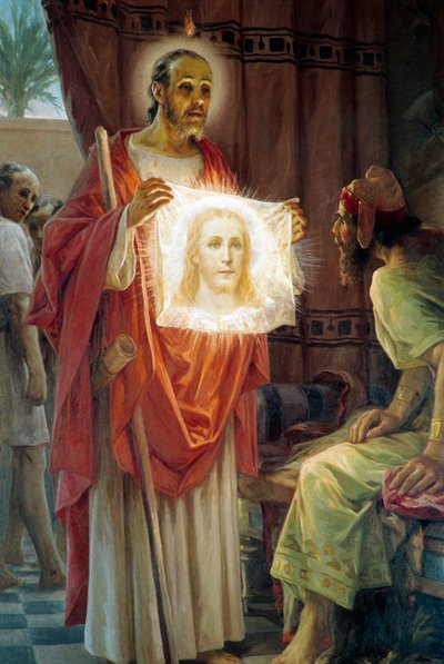 Edessa Kralı Abgar ile Aziz Jude Thaddeus by Ettore Ballerini