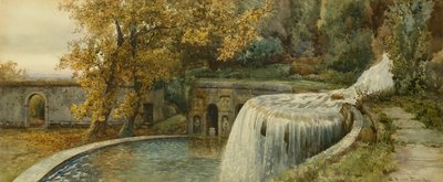 Villa Deste, Sonbahar (kalem ve sulu boya) by Ettore Roesler Franz