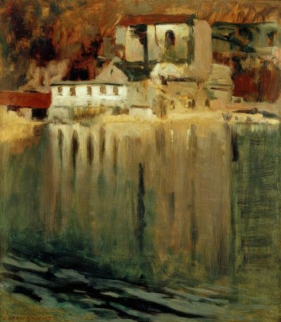 gölet tarafından alçı değirmeni by Eugen Felix Prosper Bracht
