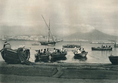 Denize açılan balıkçılar, Napoli, İtalya, 1927 by Eugen Poppel