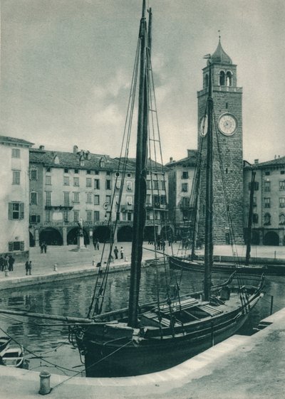 Harbour ve Torre Apponale, Riva del Garda, İtalya, 1927 by Eugen Poppel