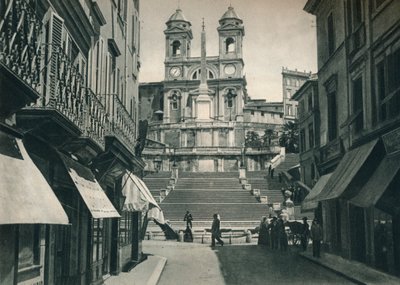 İspanyol Merdivenleri ve Trinita dei Monti Kilisesi, Roma, İtalya, 1927 by Eugen Poppel
