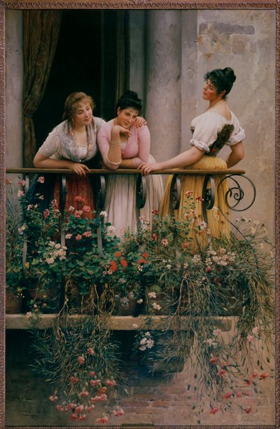 Balkon by Eugen von Blaas