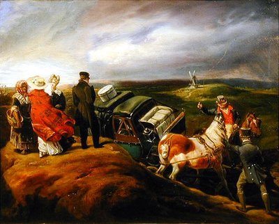 Posta Koçu (tuval üzerine yağlı boya) by Eugene Louis Lami