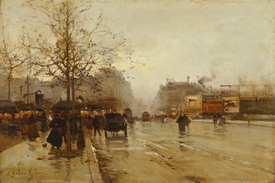 Bulvarlar, Paris by Eugene Galien Laloue
