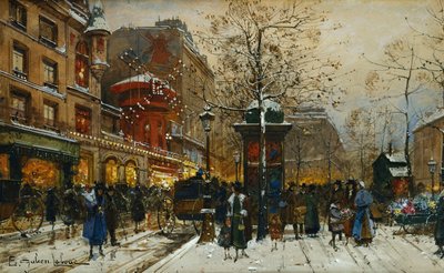 Moulin Rouge, Paris by Eugene Galien Laloue