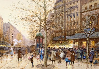 Bir Paris Sokak Sahnesi by Eugene Galien Laloue
