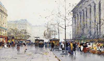 Madeleine, Paris by Eugene Galien Laloue