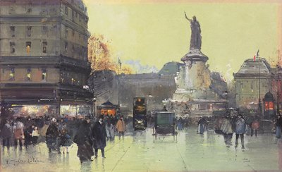 Cumhuriyet Meydanı, Paris by Eugene Galien Laloue