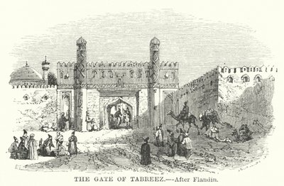 Tebriz Kapısı (gravür) by Eugene (after) Flandin