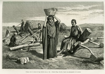 Arap kadını ve uzun on faulis testeresi. A Suse hikayesini göstermek için Eugene Girardet tarafından yapılan gravür by Eugene Alexis Girardet