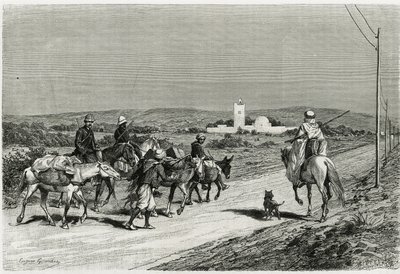 Römorkumuz hareket ediyor. Eugene Girardet tarafından, “Tunus