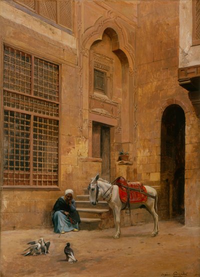 Avlu (tuval üzerine yağlı boya) by Eugene Alexis Girardet