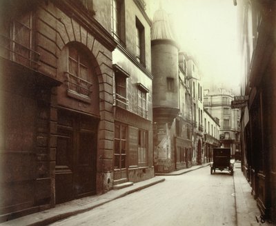 Hôtel des Abbés de Fecamp, 3 rue Hautefeuille, 6. bölge, Paris (s/b fotoğraf) by Eugène Atget