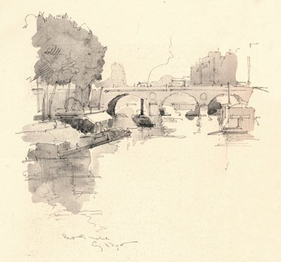 Pont St Michel, 1915 by Eugene Bejot