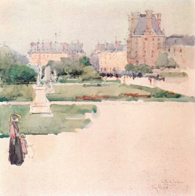 Tuileries Bahçeleri, 1915 by Eugene Bejot