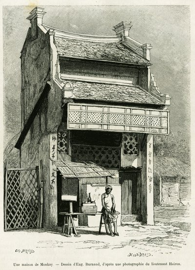 Bir Monkay evi. Edouard Charton (1807-1890), Hachette, Paris tarafından yönetilen le tour du monde 1888