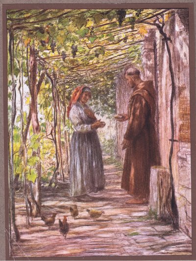 Rahip Masseo kapıcı olarak atandı, 1919 by Eugene Burnand
