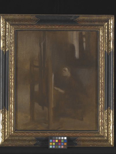 Sanatçı Şövalesinde (tuval üzerine yağlıboya) by Eugène Carrière
