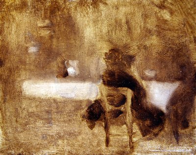 Arkadan Kız (panelde yağ) by Eugène Carrière