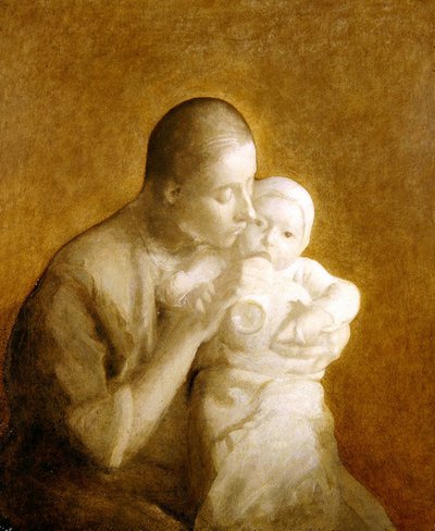 Anne ve Çocuk (tuval üzerine yağlı boya) by Eugène Carrière