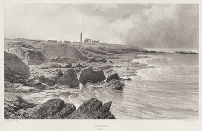 Cape St. Mathieu, 1846. by Eugene Ciceri