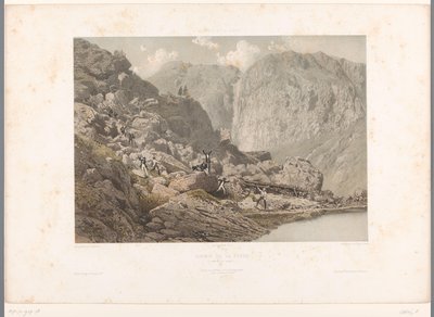 Furka Geçidi'ndeki Yürüyüşçüler Chemin de la Furka (nesne üzerinde başlık) İsviçre ve Savoy'da görülecek yerler (dizi başlığı) La Suisse et la Savoie (nesne üzerinde dizi başlığı) by Eugene Ciceri