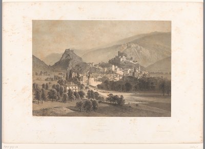 Rhône Sion vadisinde Sion manzarası (nesne üzerinde başlık) İsviçre, Savoy ve Tirol görünümleri (dizi başlığı) La Suisse, la Savoie et le Tyrol (nesne üzerinde dizi başlığı) by Eugene Ciceri