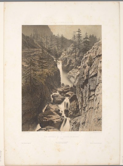 Zicht op de Bérard-waterval Cascade de Bérard'ın genel görünümü (nesne üzerine başlık) Gezichten in Zwitserland, Savoye en Tirol (dizi başlığı) İsviçre, Savoy ve Tirol (nesne üzerine dizi başlığı) by Eugene Ciceri