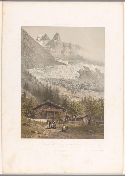 Dağ zirveleri Aiguille Verte ve Dru ve buzul Mer-de-Glace Aiguille verte et du Dru - Mer de Glace (nesne üzerinde başlık) İsviçre ve Savoy görünümleri (dizi başlığı) La Suisse et la Savoie (nesne üzerinde seri başlığı) ) by Eugene Ciceri