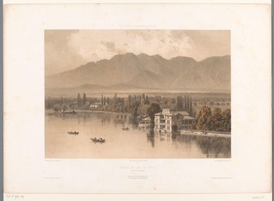 Thun Gölü kıyılarının görünümü Bords du Lac de Thun (nesne üzerindeki başlık) İsviçre, Savoy ve Tirol