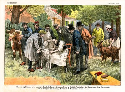 Louis Pasteur şarbon virüsü ile deneyler yapıyor by Eugene Damblans