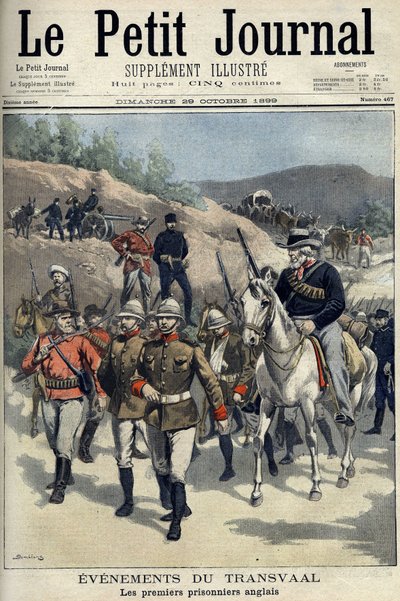Güney Afrika - Boer Savaşı. Transvaal olaylar. Boers tarafından yakalanan ilk İngiliz mahkumlar. Damblans