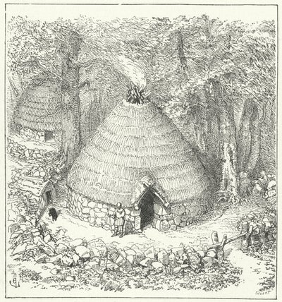 Antik Pelasg kulübesi by Eugene Emmanuel after Viollet le Duc