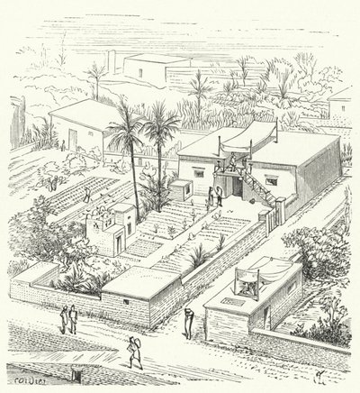 Eski Mısır'da kırsal ev by Eugene Emmanuel after Viollet le Duc
