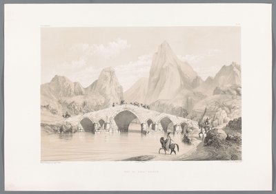 Pol-e Dokhtar Pont du Kızıl-Hauzen Köprüsü (nesne üzerindeki başlık) İran manzaraları (dizi başlığı) Farsça modern (dizi başlığı) by Eugene Flandin