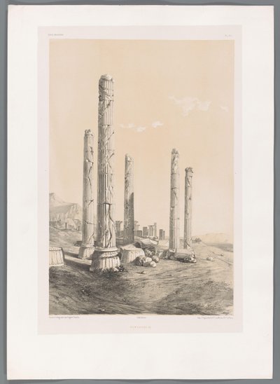 Persepolis Harabeleri Persépolis (nesne üzerindeki başlık) Pers manzaraları (dizi başlığı) Perse moderne (dizi başlığı) by Eugene Flandin