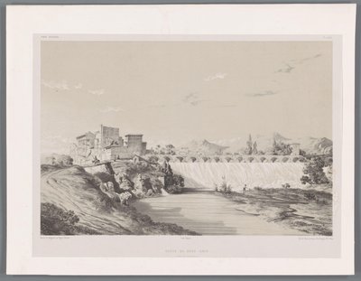Persepolis ovasında Band Amir Şelalesi Chûte du Bend-Amir ovası de Persépolis (nesne üzerindeki başlık) Pers manzaraları (dizi başlığı) Farsça modern (dizi başlığı) by Eugene Flandin